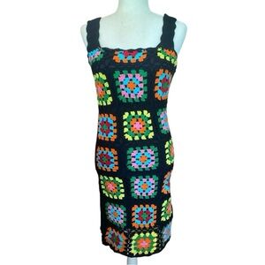 Emma & Posh Womens Crochet Granny Squares Pencil Dress